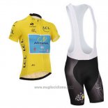 2014 Abbigliamento Ciclismo Astana Lider Giallo Manica Corta e Salopette